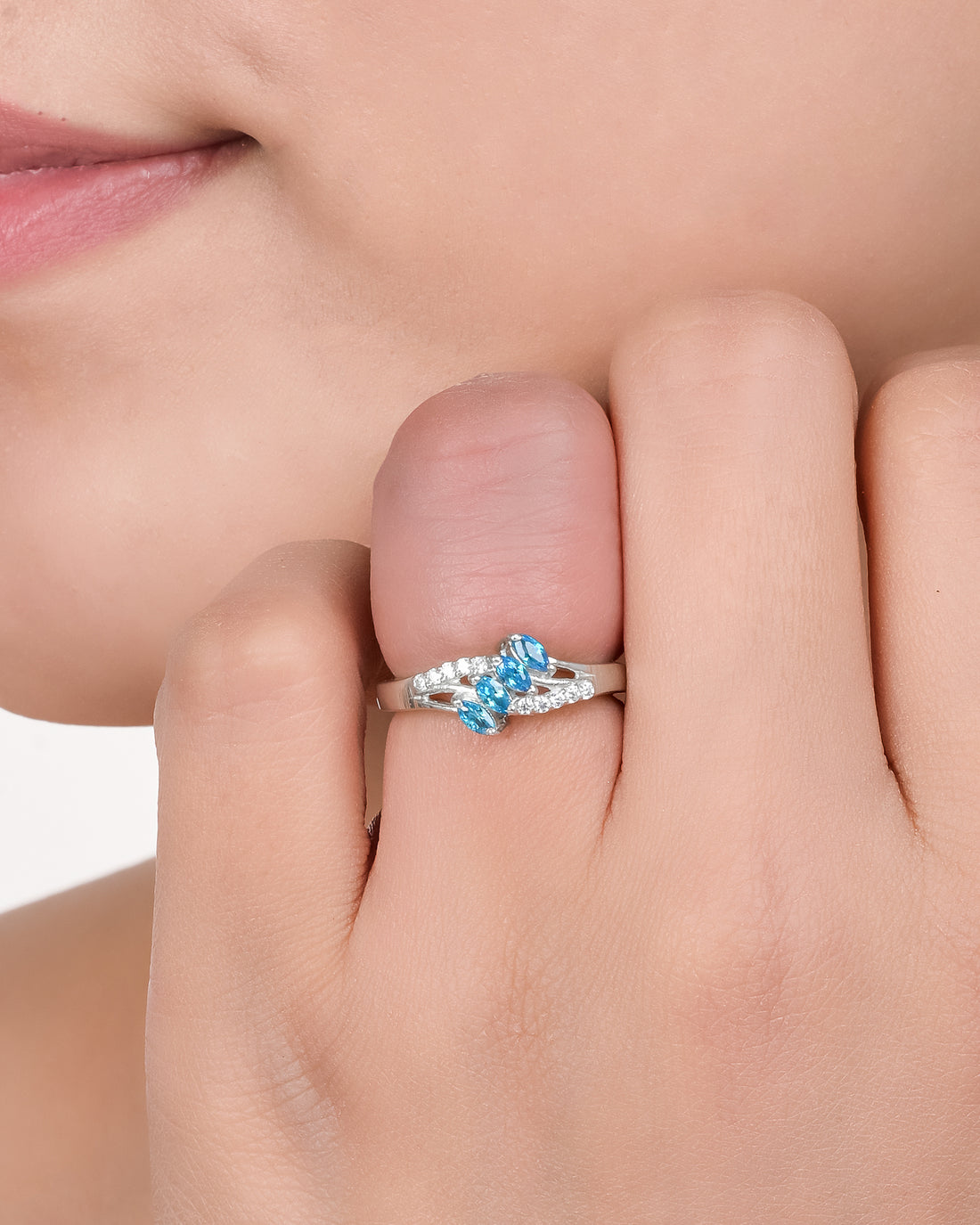 Azure Glow Silver Ring
