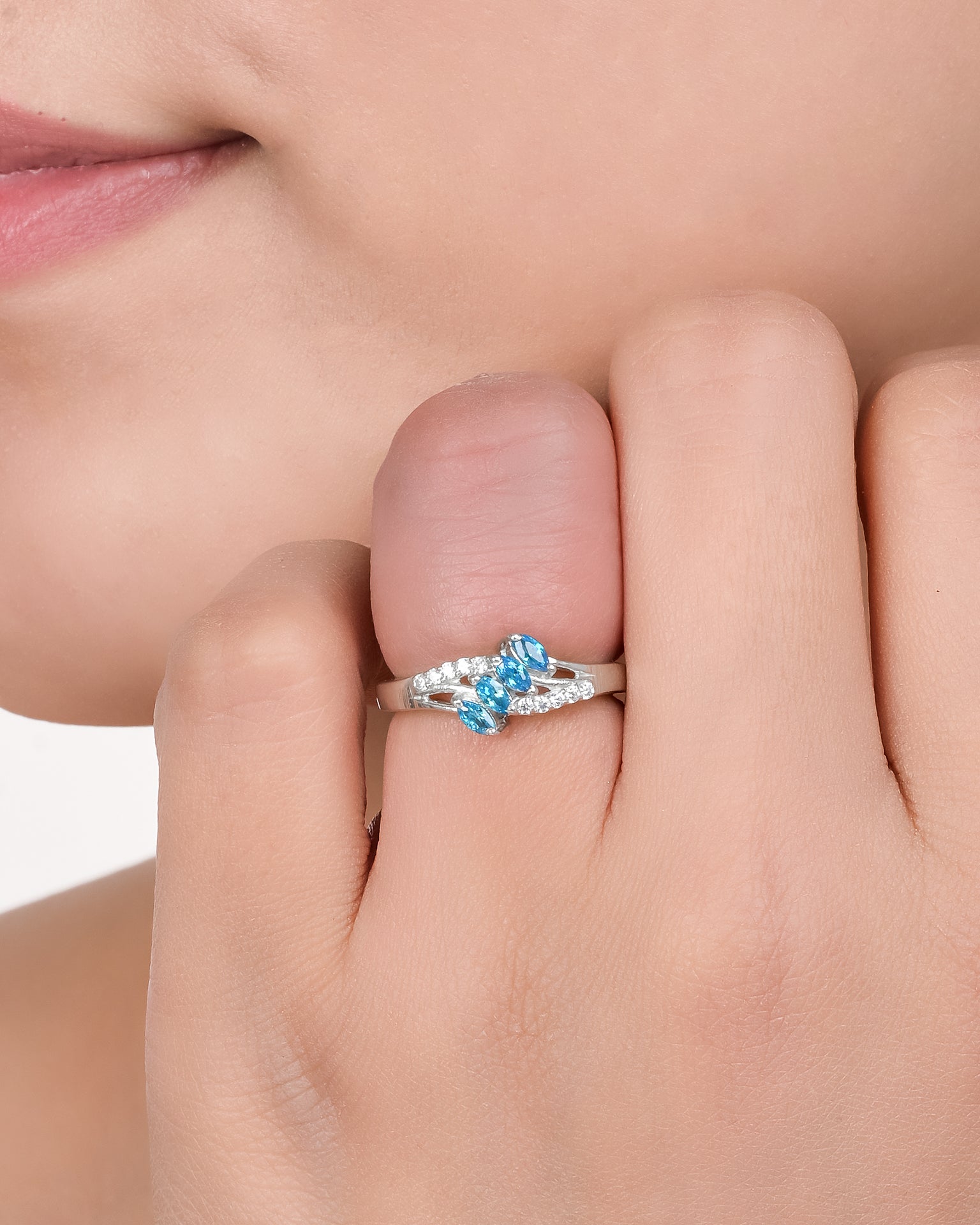 Azure Glow Silver Ring
