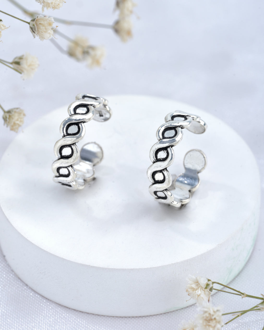 S-Curve Silver Toe Rings
