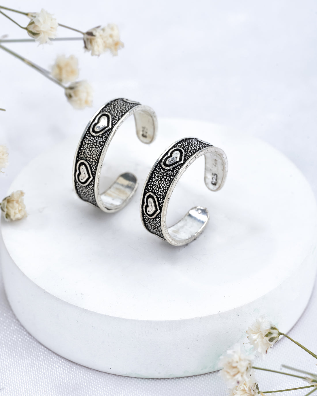 Silver Hearts Toe Rings
