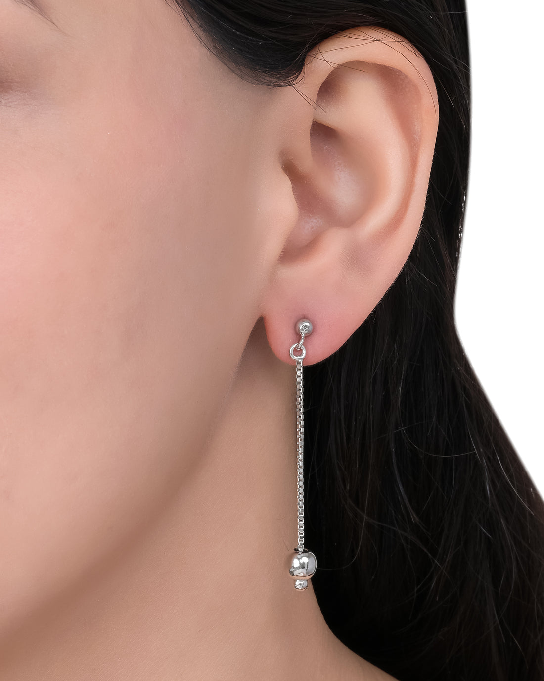 Silver Ball Drop Earrings