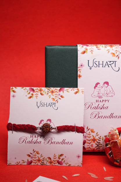 Panchmukhi Rudraksh Silver Rakhi