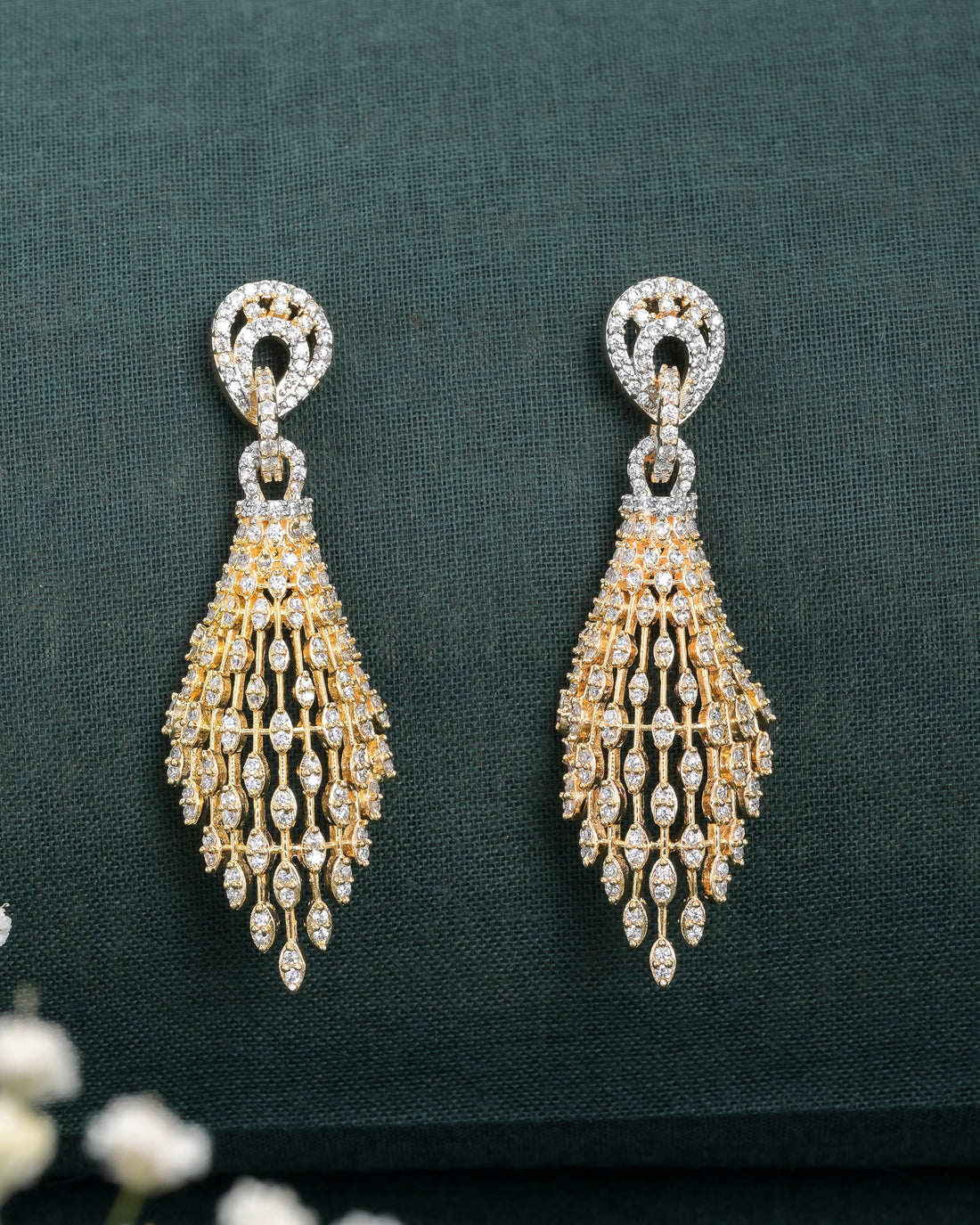 Golden Drizzle Silver Earrings