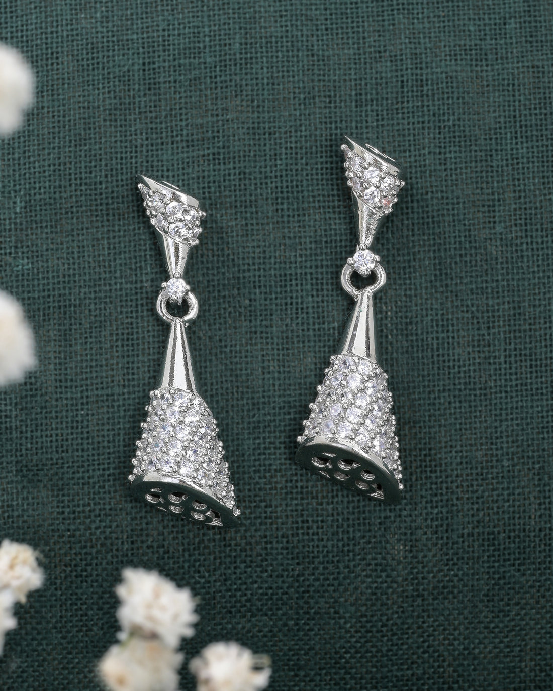 Inverted Cone Silver Earrings