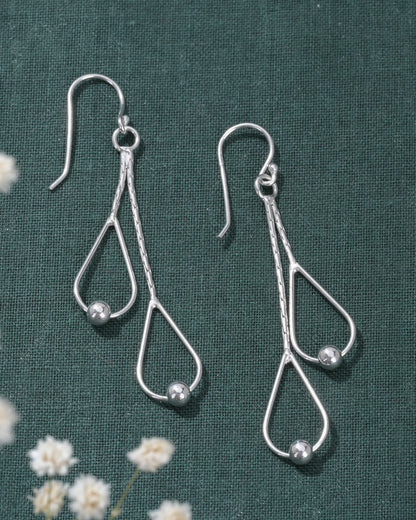 Tear-Drop Silver Earrings