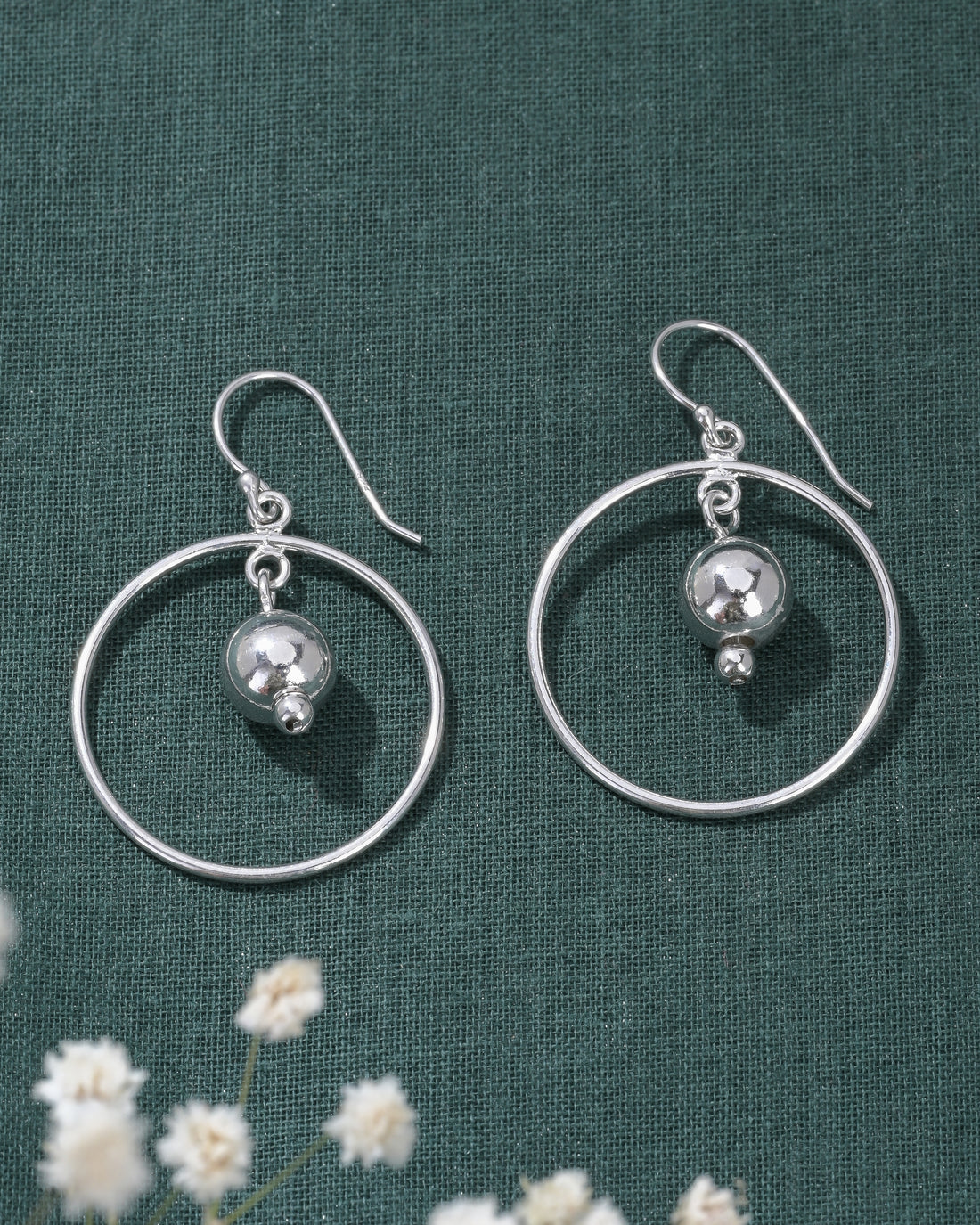 Bold Pearl Silver Earrings