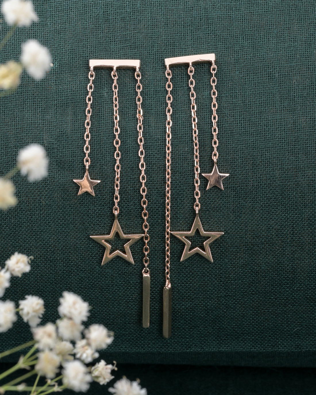 Star-Studded Silver Earrings