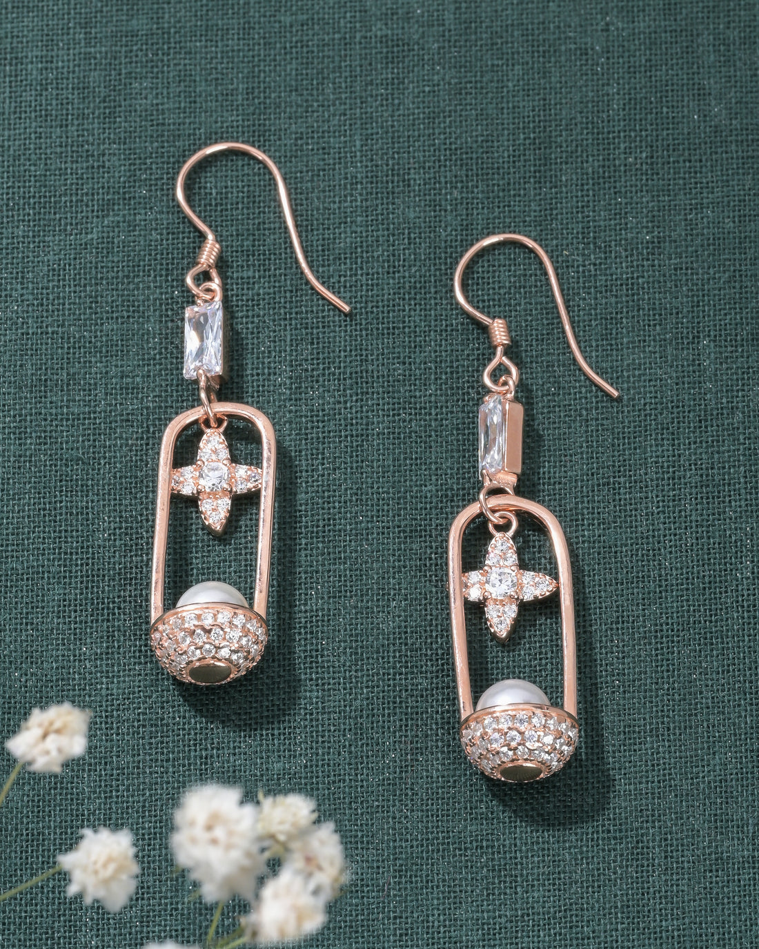 Hanging Pearl Silver Earrings