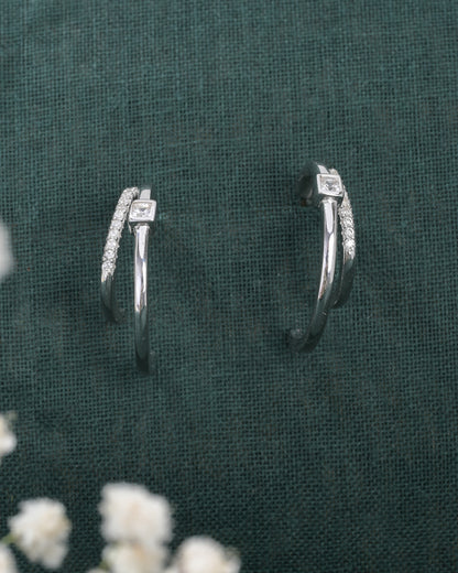 Lustre Duo Silver Earrings