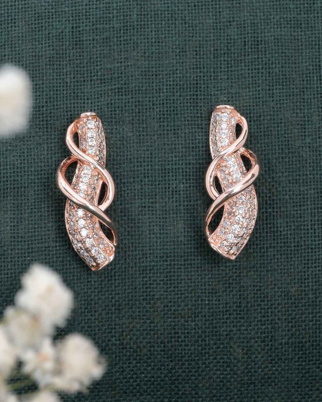 Rose Gold Cobra Wave Earrings