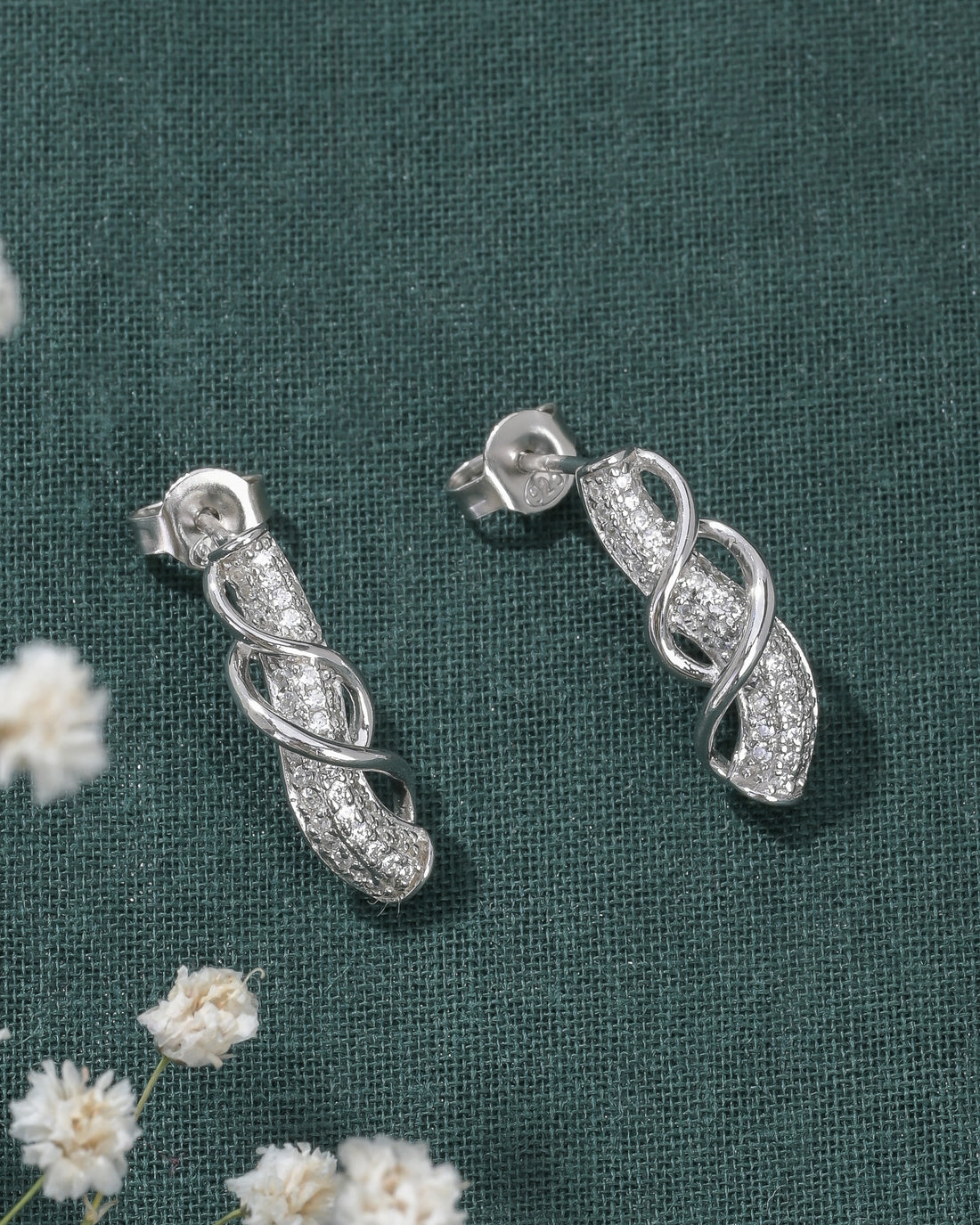 Silver Cobra Wave Earrings
