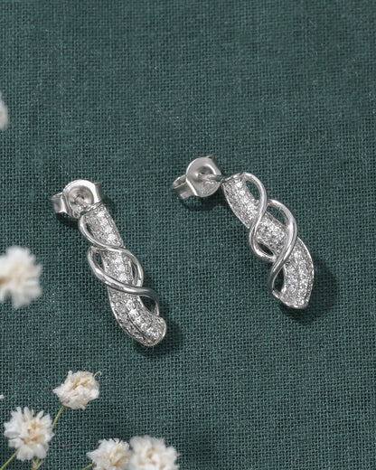 Silver Cobra Wave Earrings
