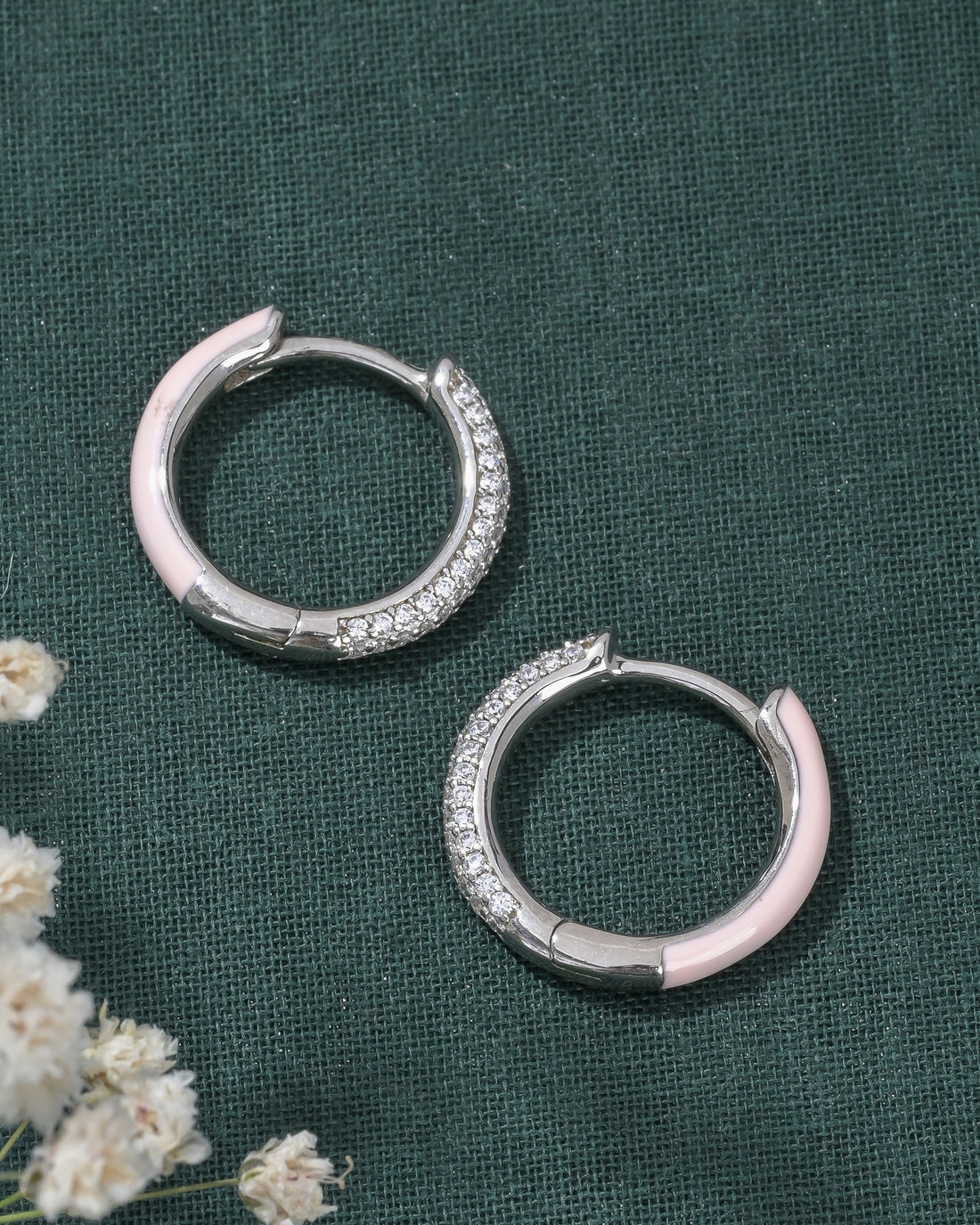 Dusky Peach Silver Earrings