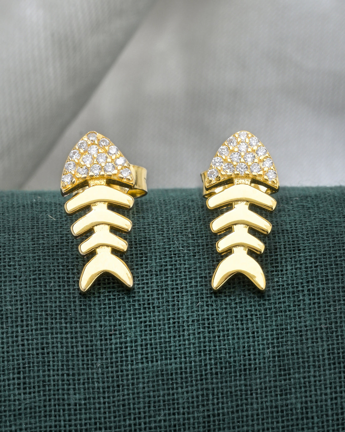 Golden Fishbone Earrings