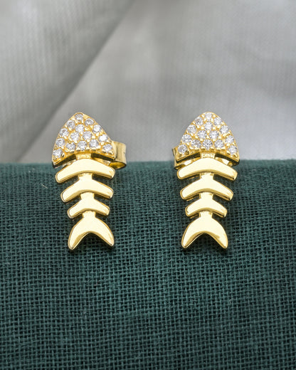Golden Fishbone Earrings