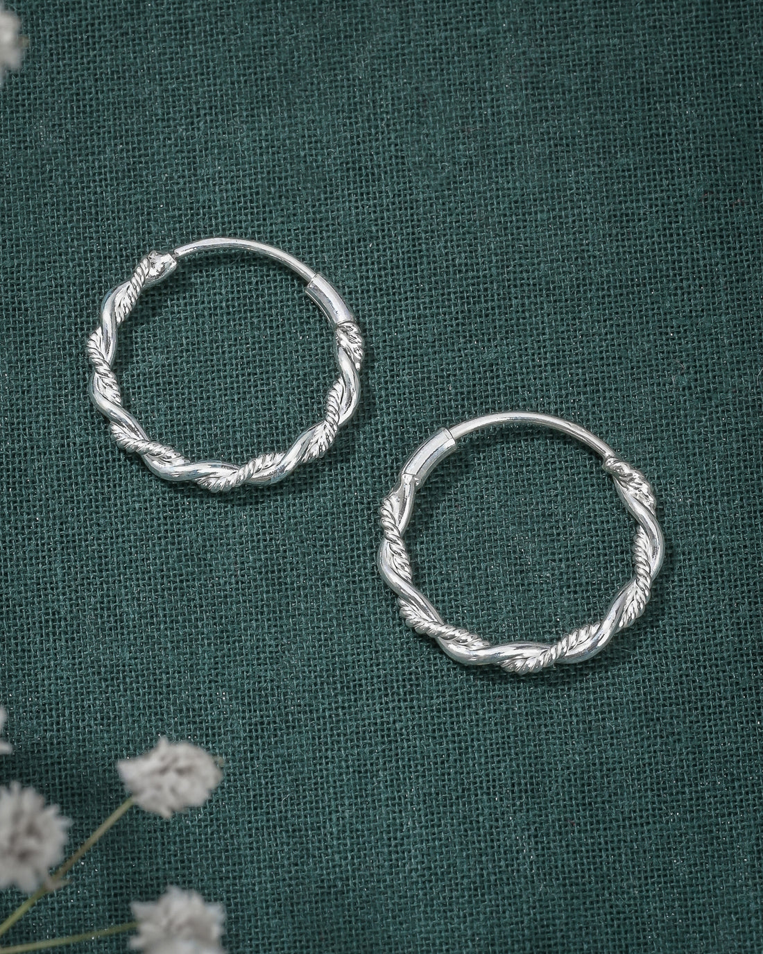 Twist Hoops Silver Earrings