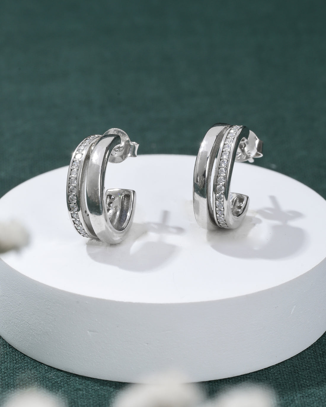Double Take Silver Hoops