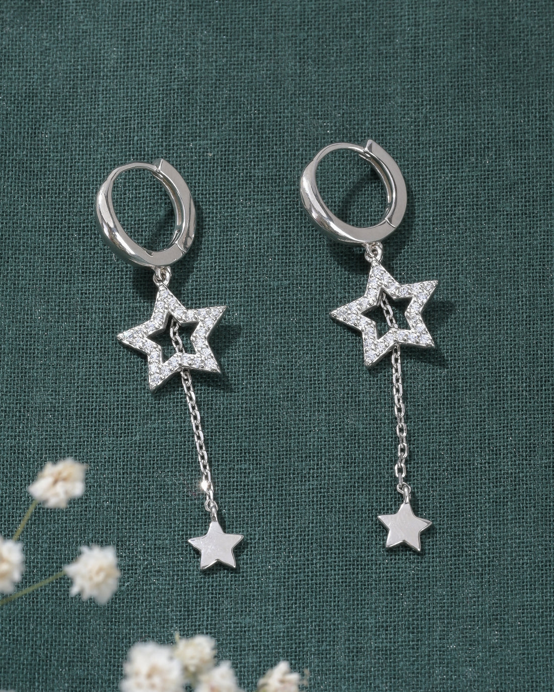 Star-trail Silver Earrings