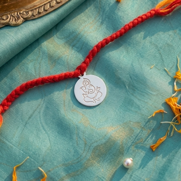 Ganesh Ji Coin Silver Rakhi