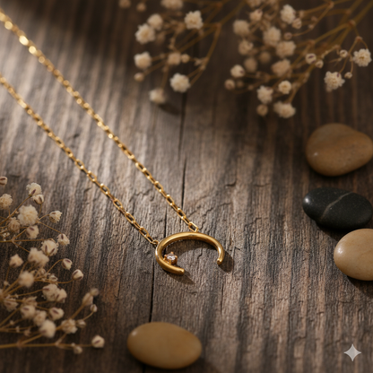 Crescent Drop Silver Pendant