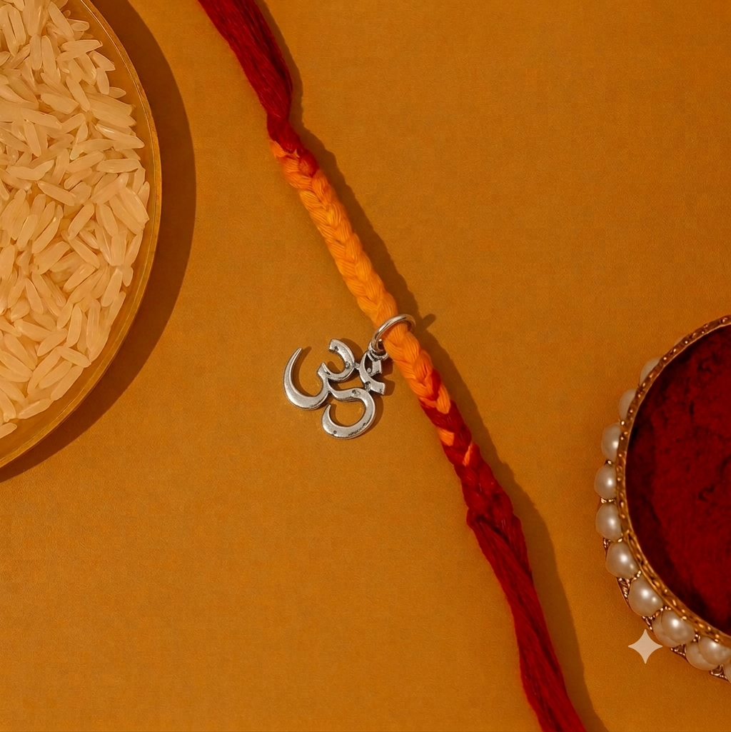 Om Silver Rakhi