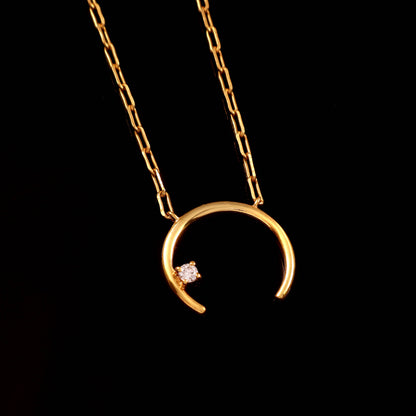 Crescent Drop Silver Pendant