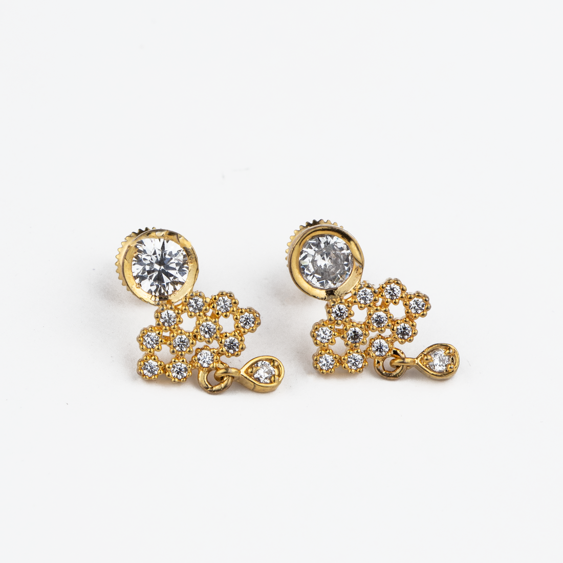 Golden Cluster Silver Studs