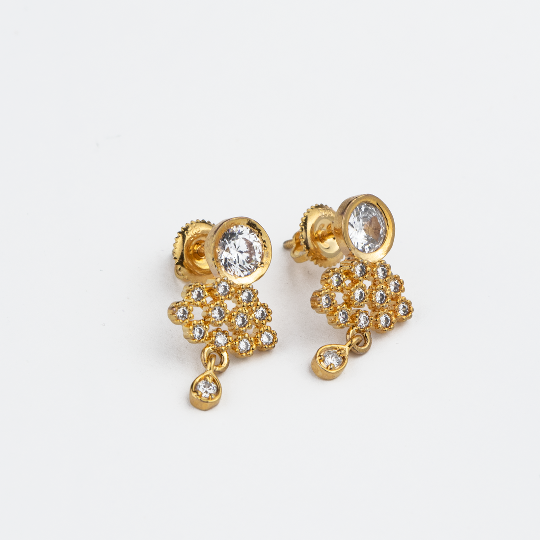 Golden Cluster Silver Studs