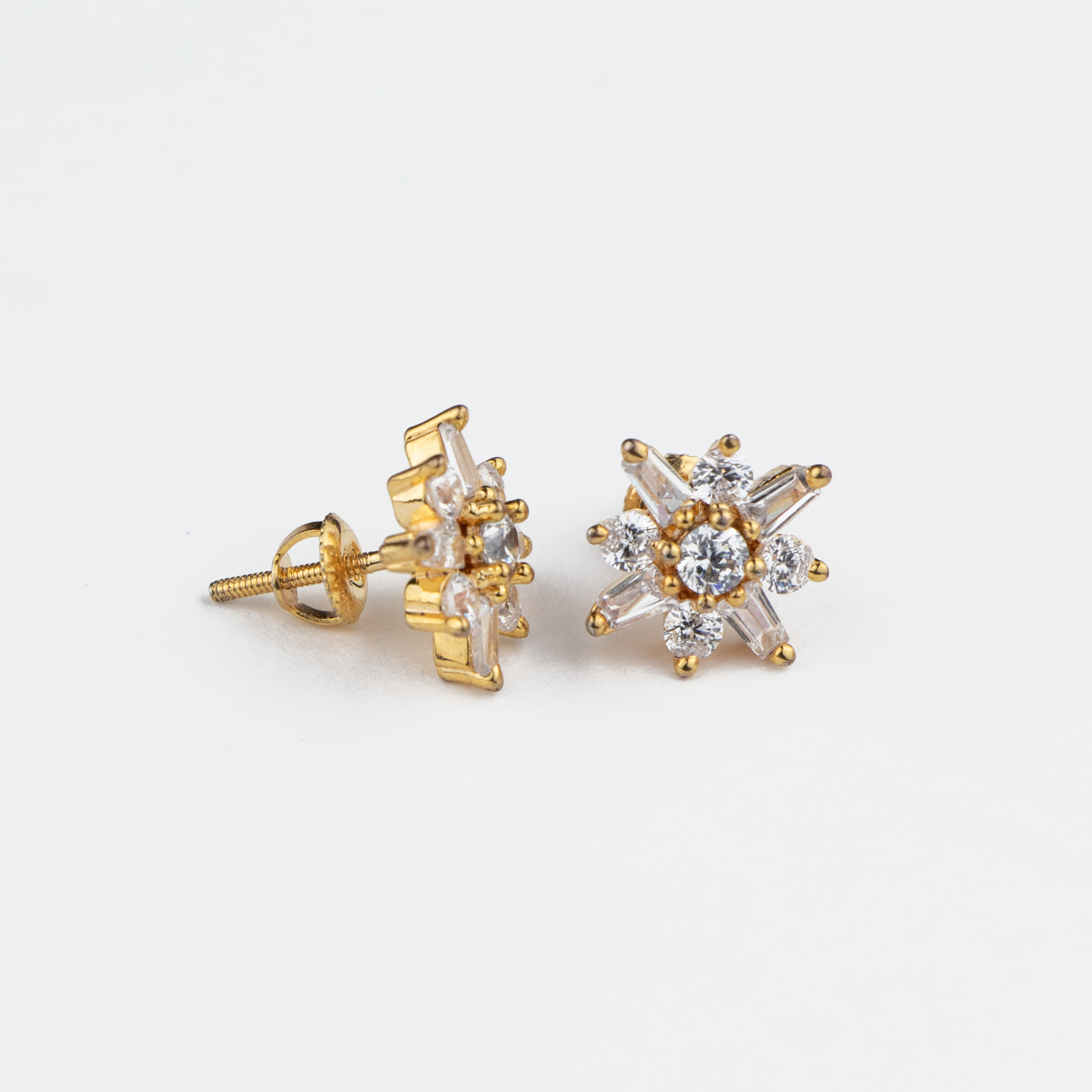 Golden Bold Spikes Silver Studs