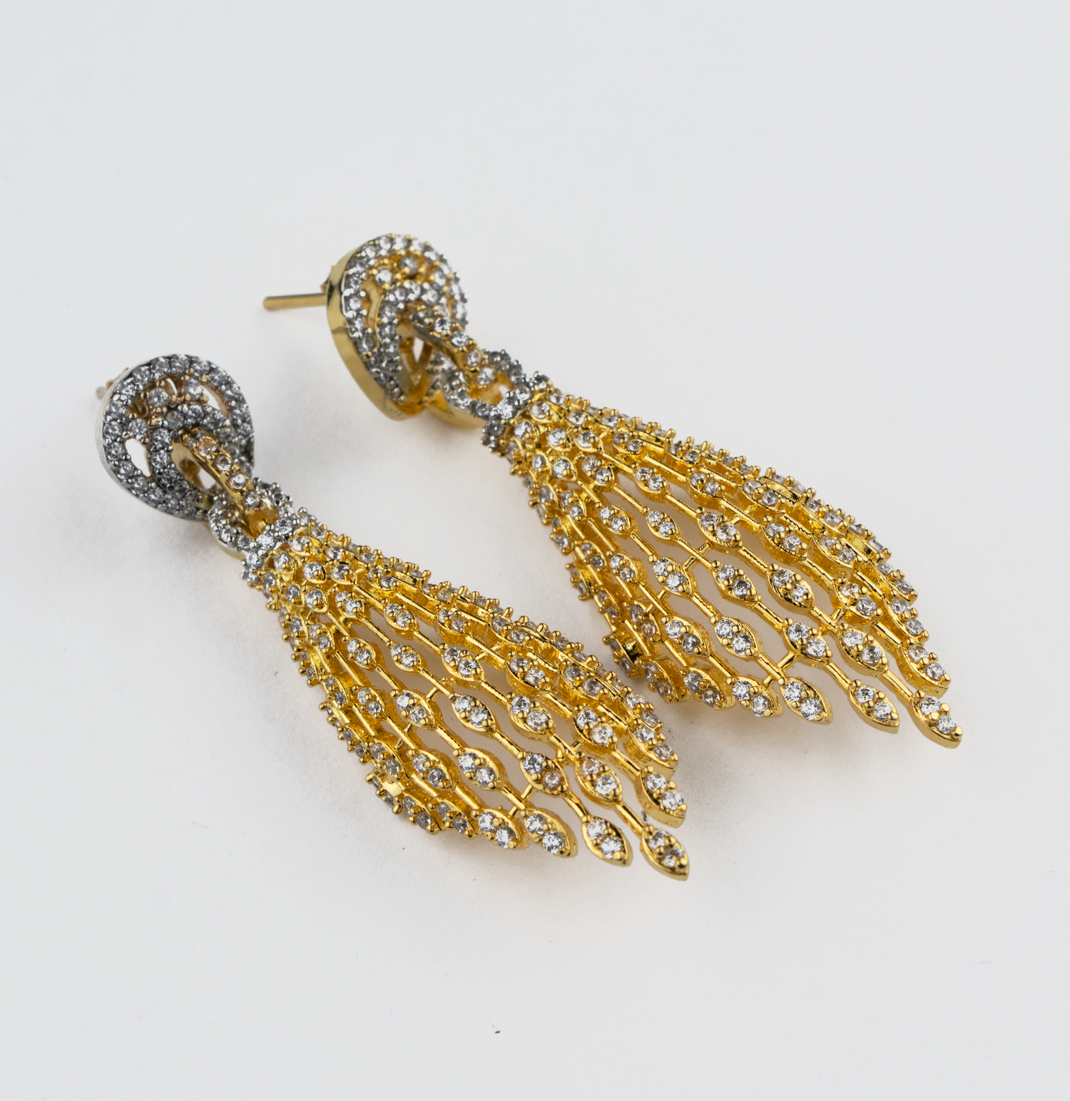 Golden Drizzle Silver Earrings