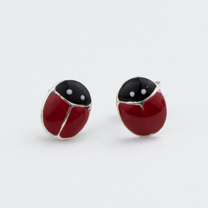 Ladybug Silver Studs