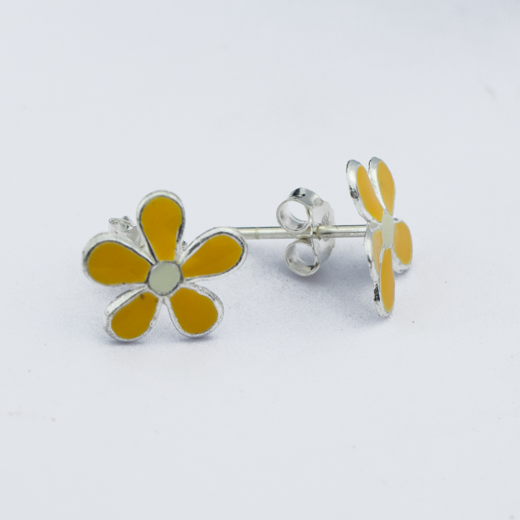 Sunshine Daisy Silver Studs