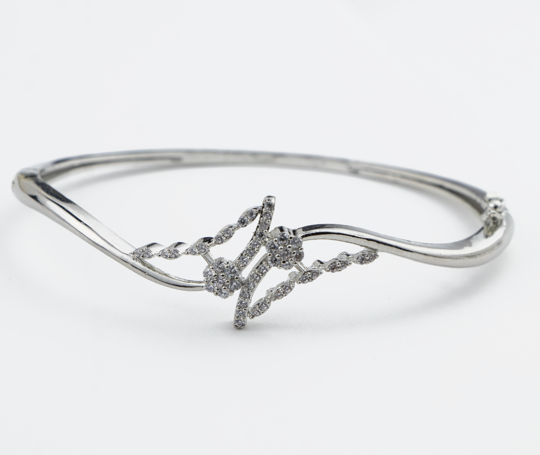 Flowing Wave Silver Bracelet