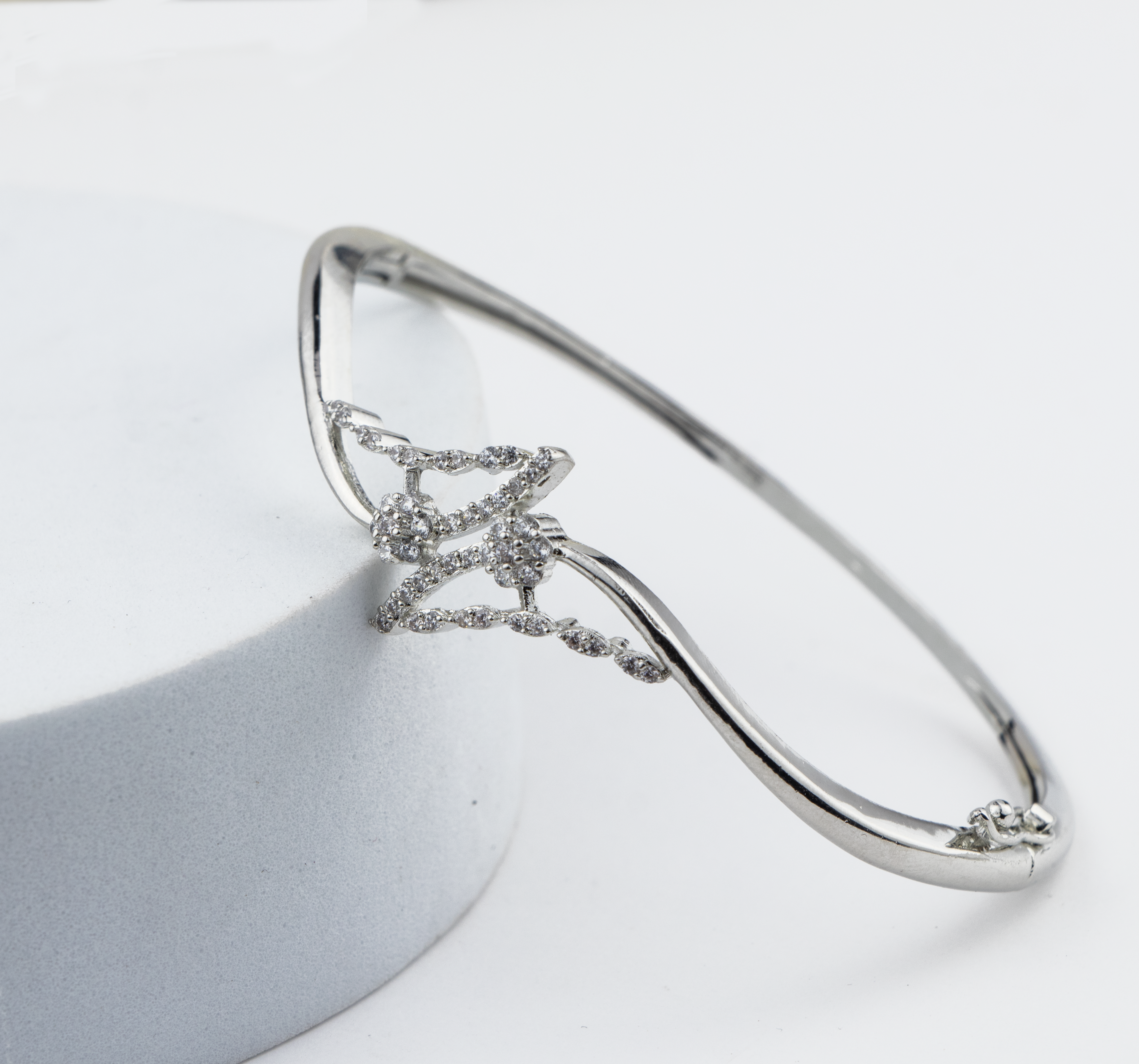 Flowing Wave Silver Bracelet