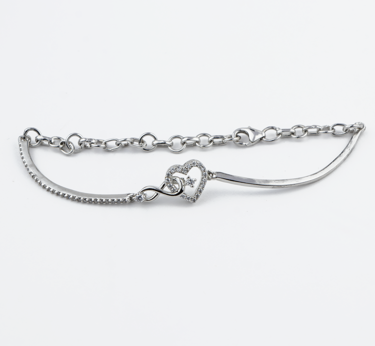 Infinity Heart Silver Bracelet