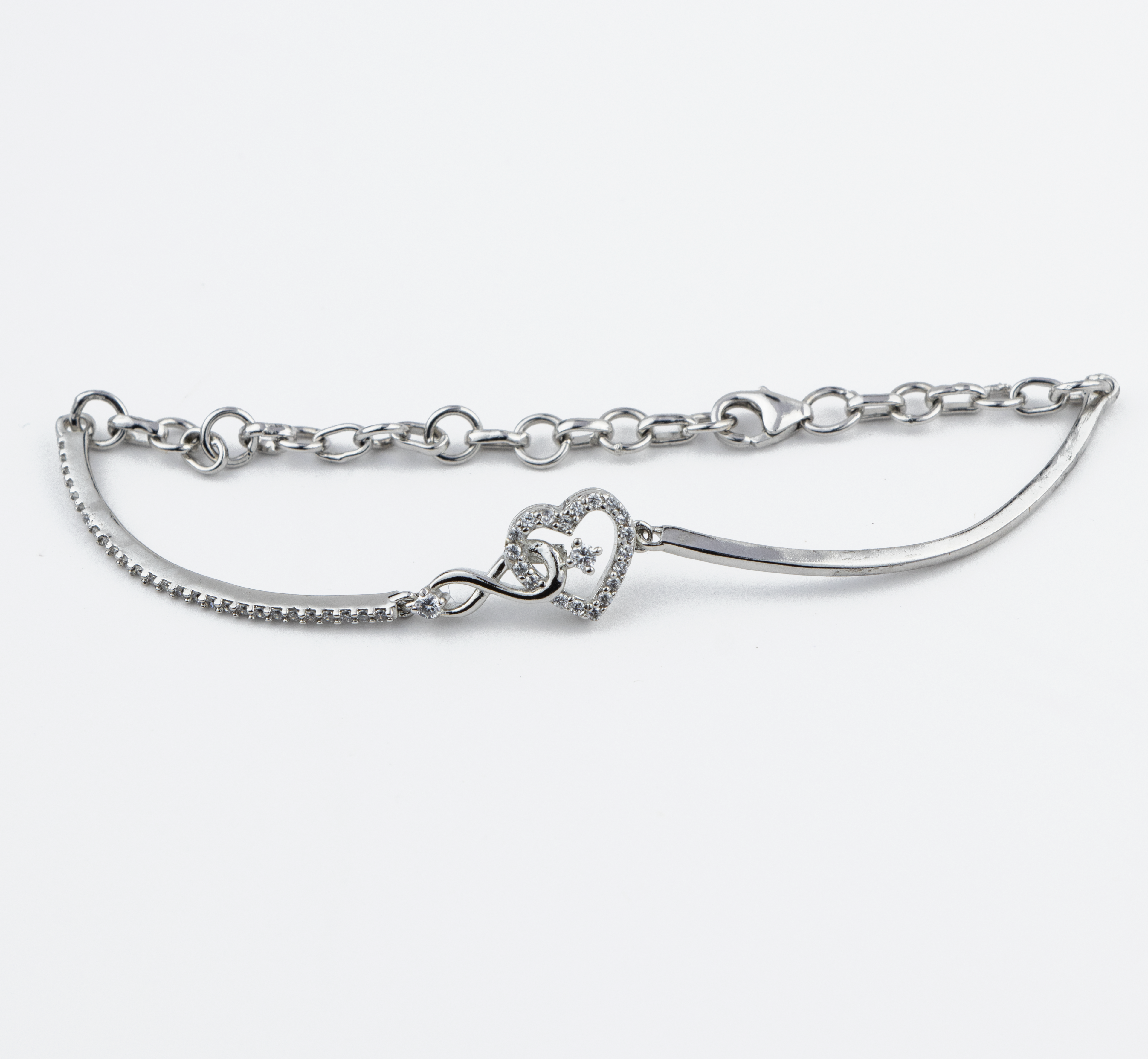 Infinity Heart Silver Bracelet