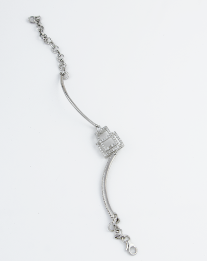 Rectangle Knot Silver Bracelet