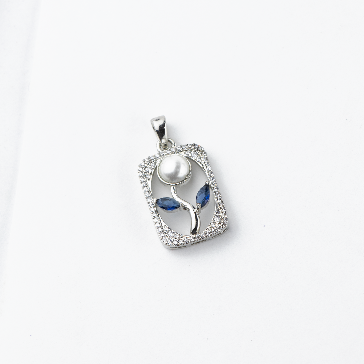 Flower Frame Silver Pendant