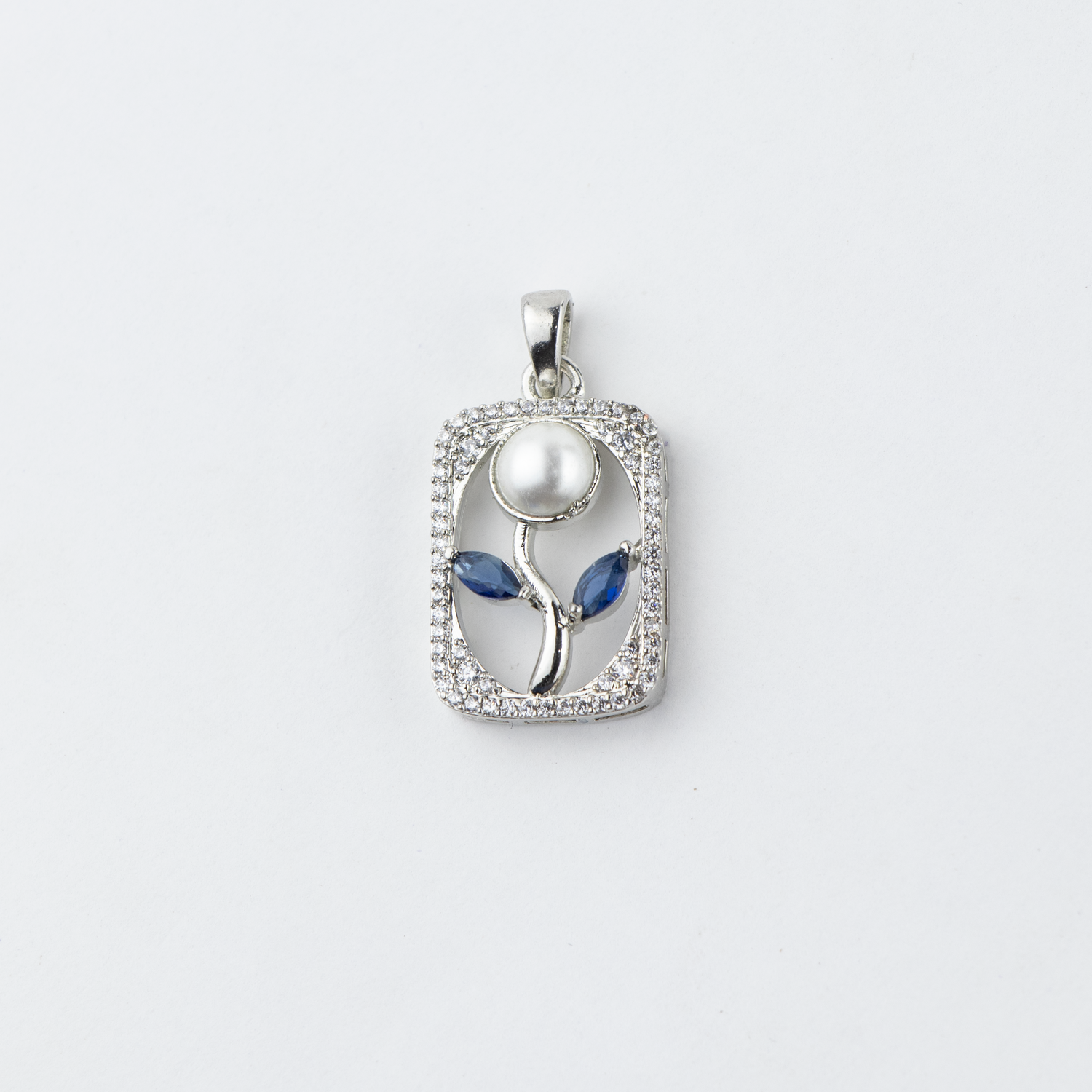 Flower Frame Silver Pendant