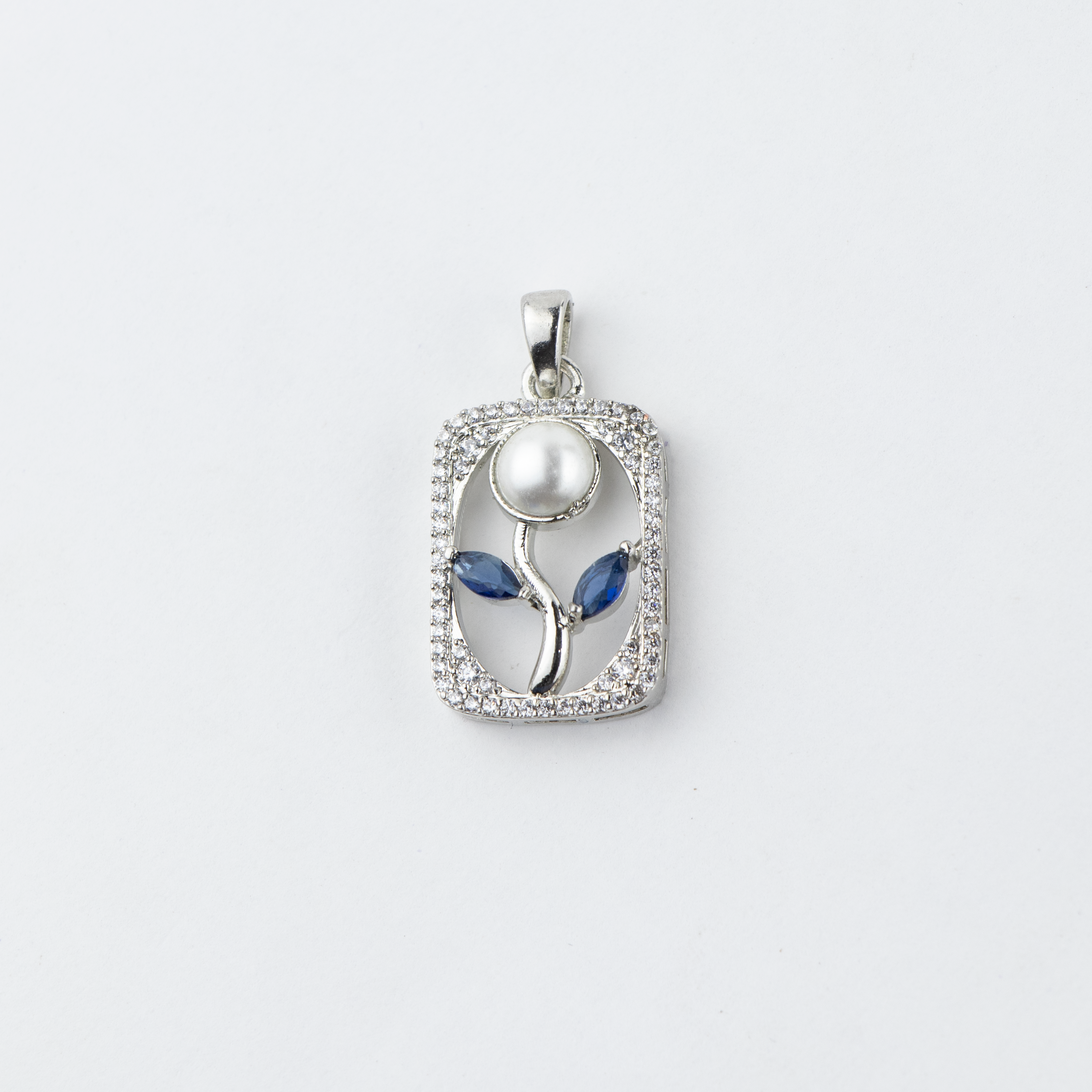 Flower Frame Silver Pendant