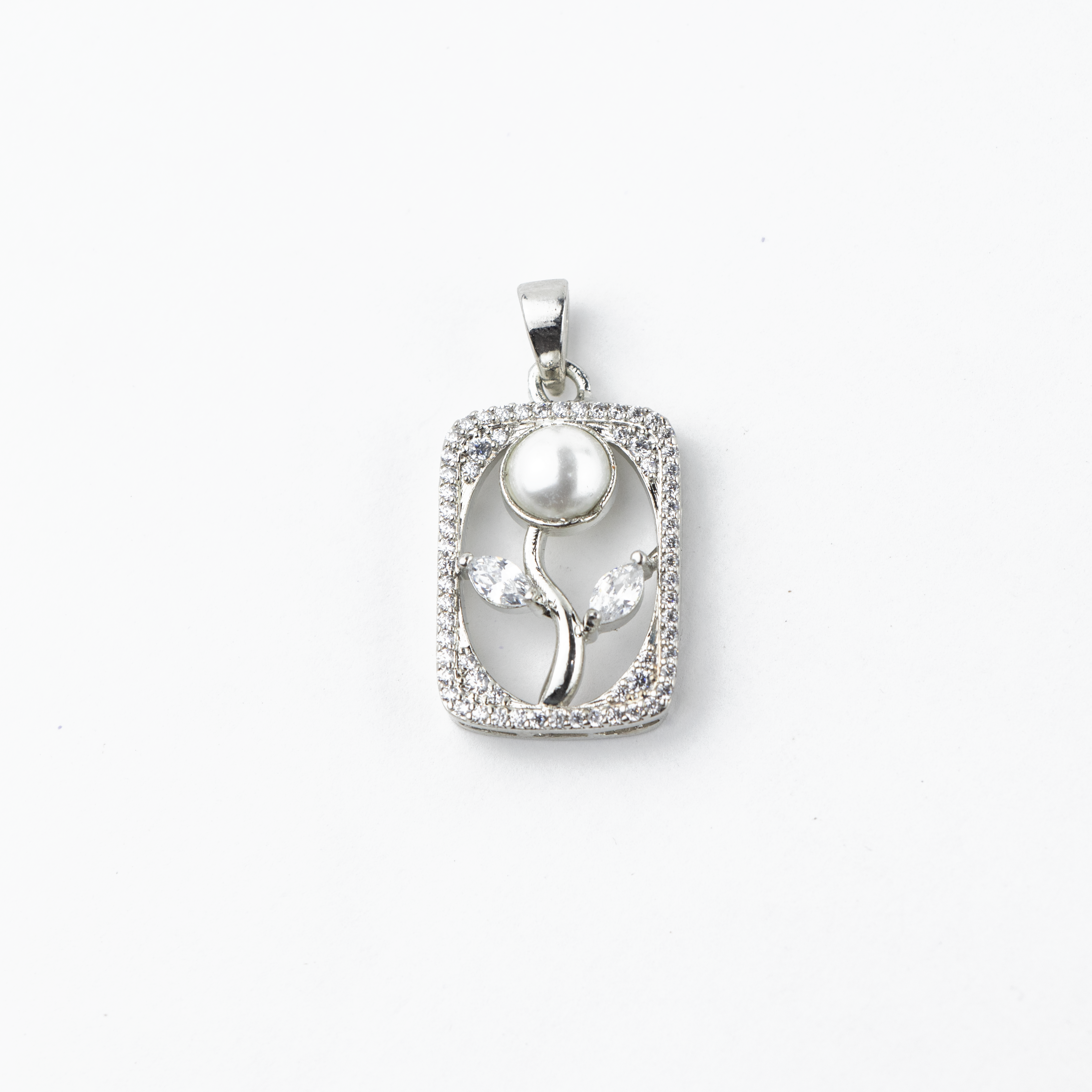 Flower Frame Silver Pendant