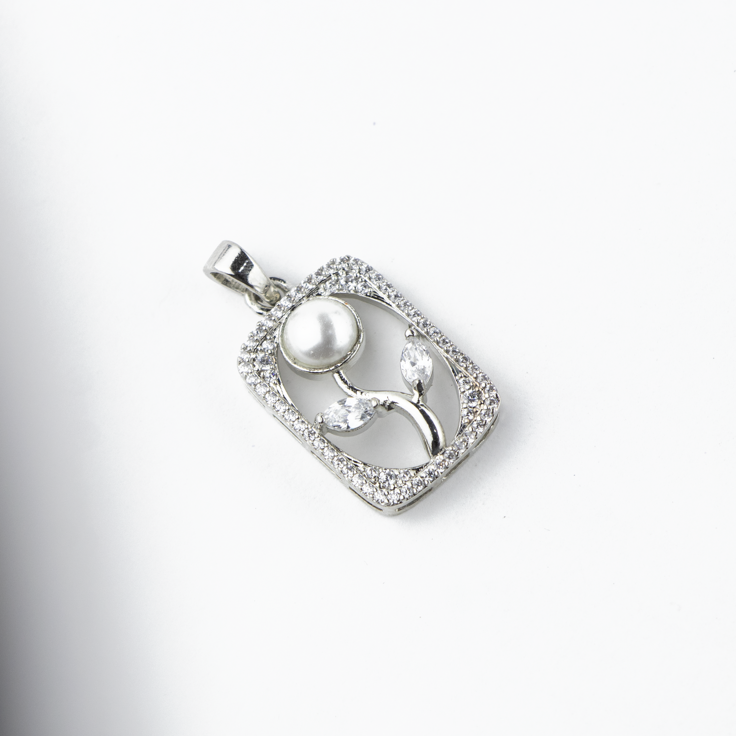 Flower Frame Silver Pendant