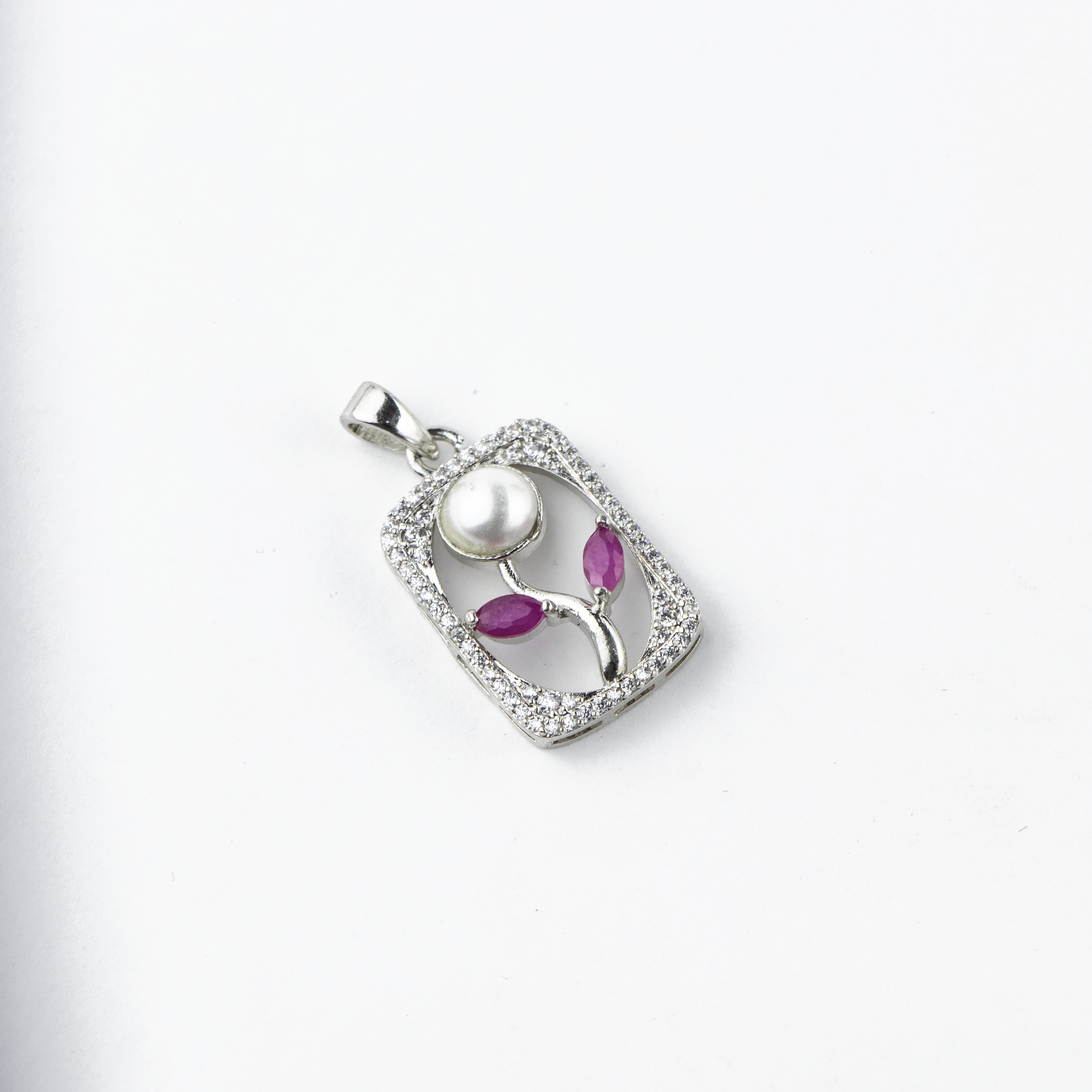 Flower Frame Silver Pendant