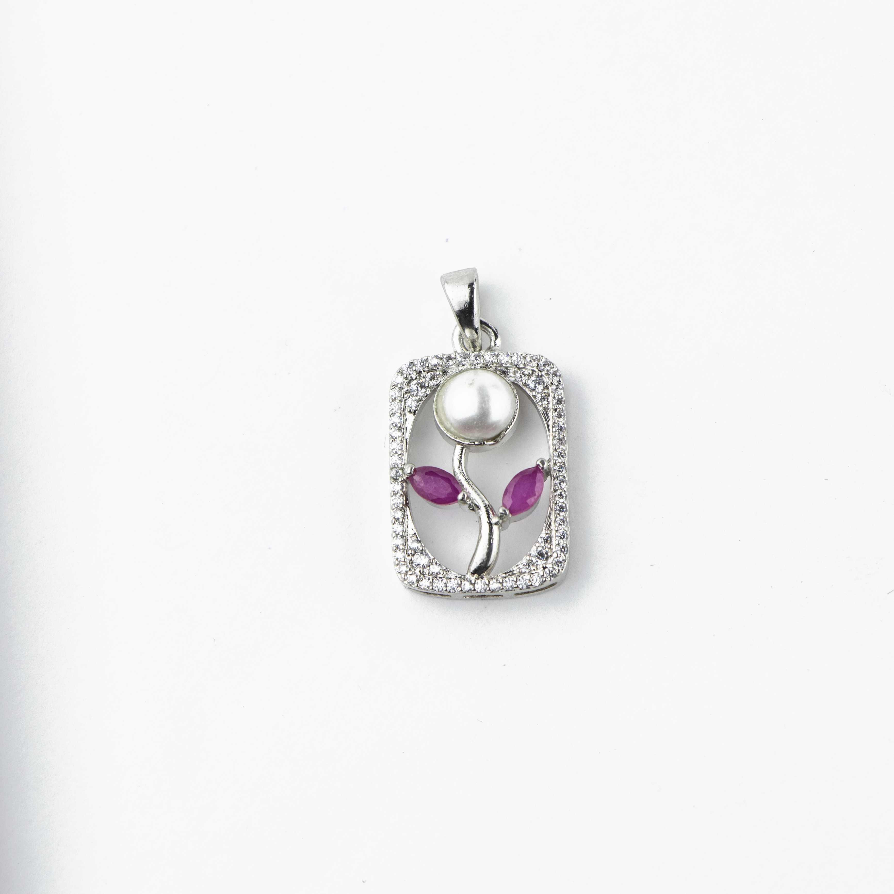 Flower Frame Silver Pendant