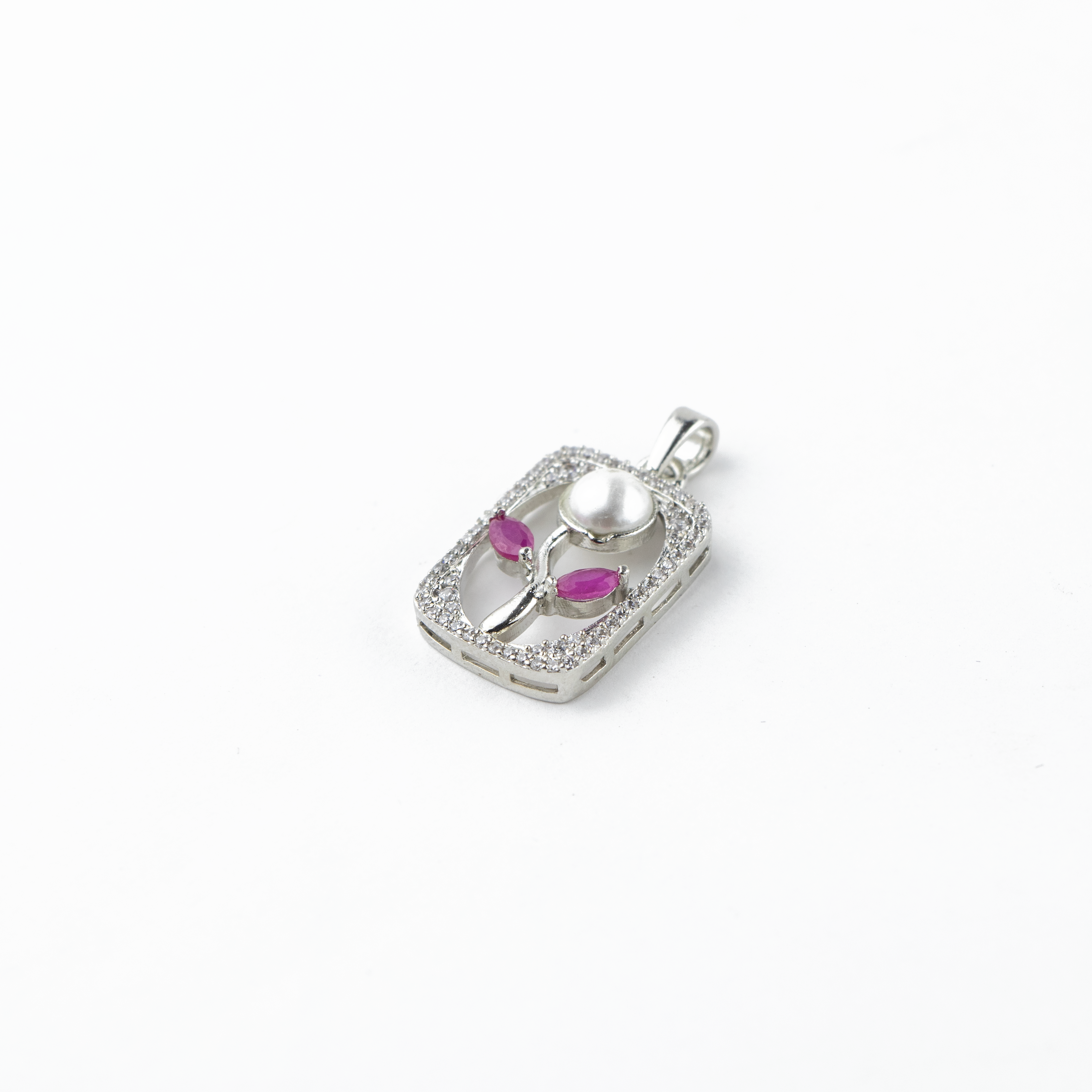 Flower Frame Silver Pendant