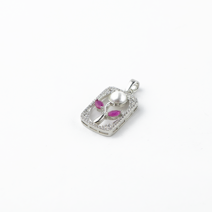 Flower Frame Silver Pendant