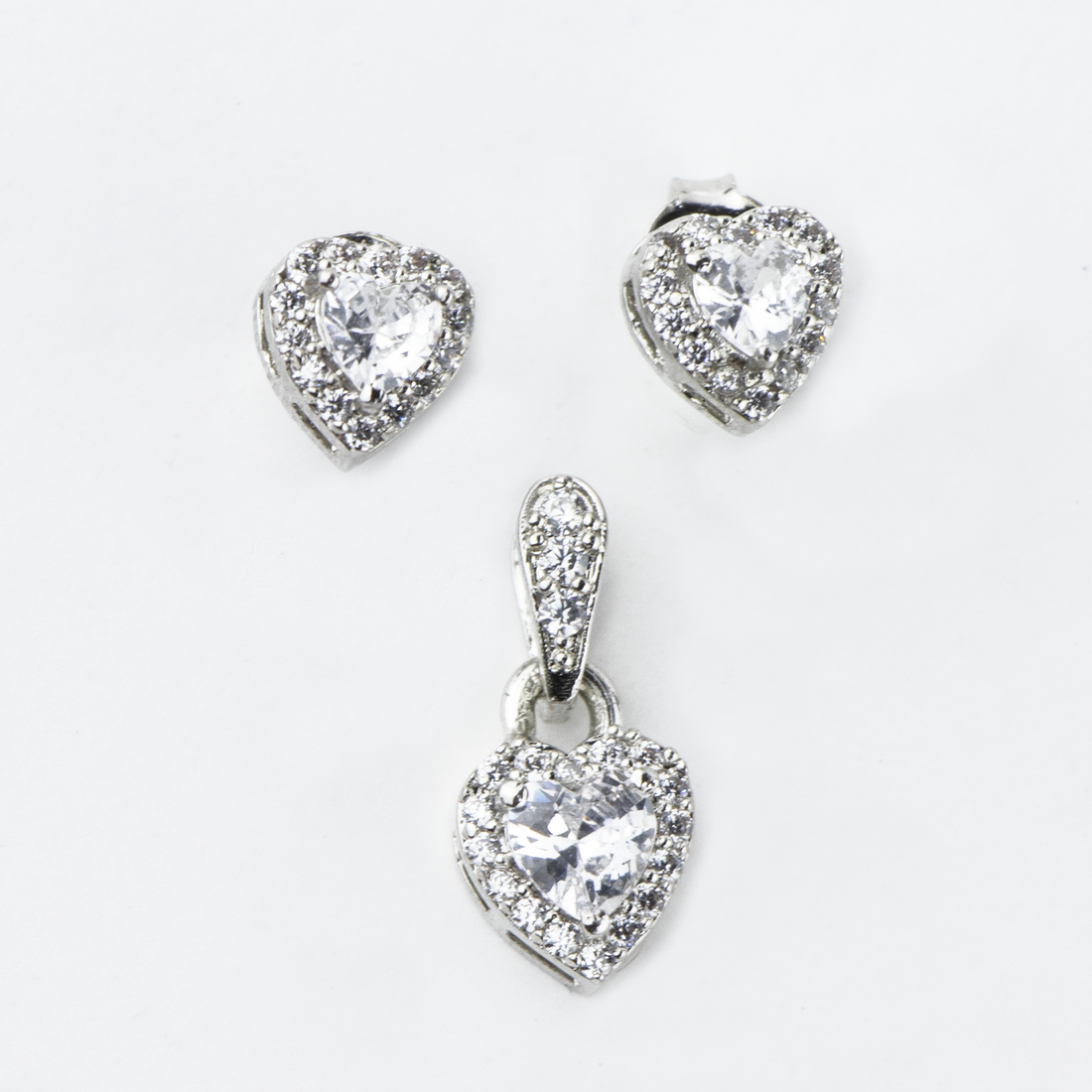 Sweet Heart Silver Pendant Set