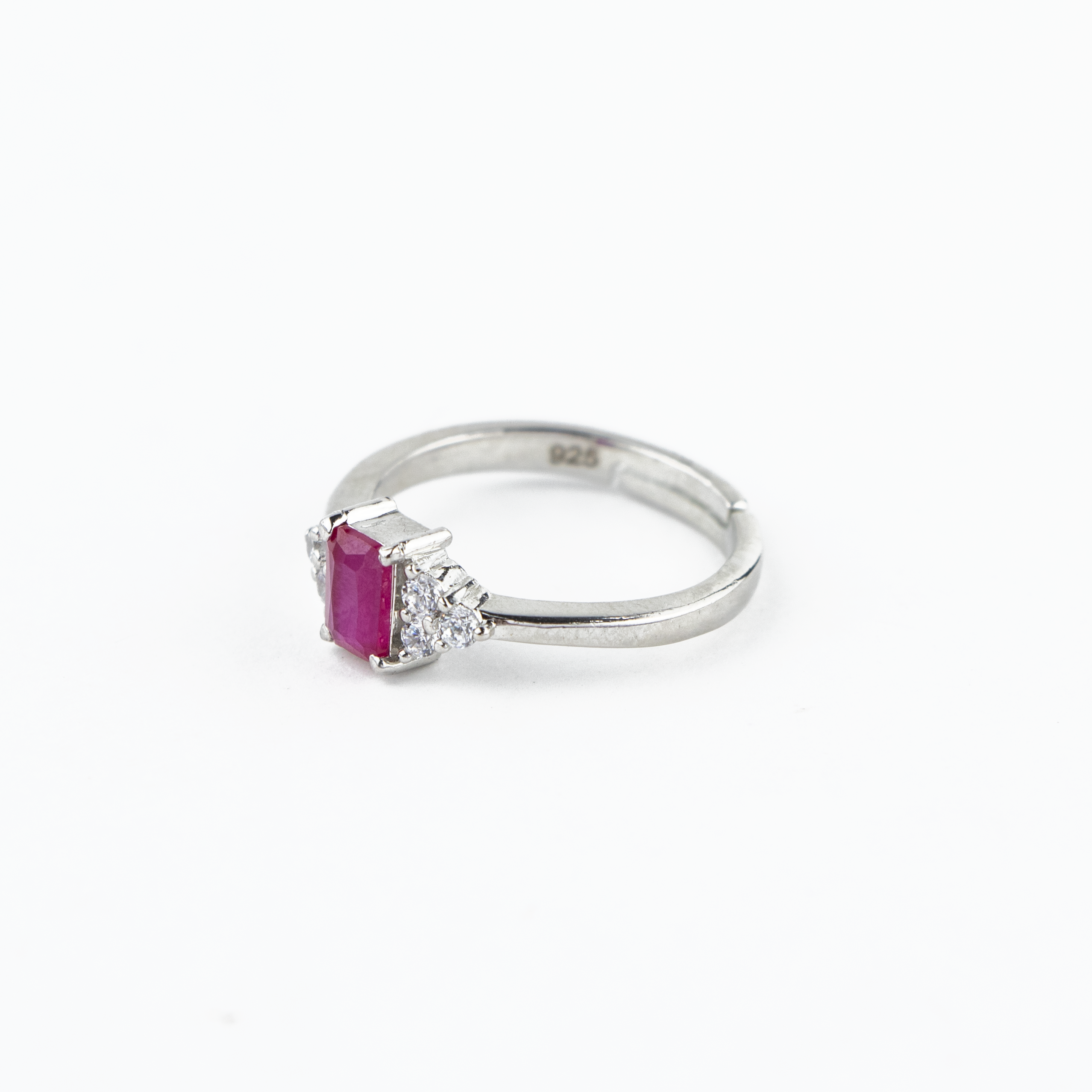 Emerald Cut Silver Ring