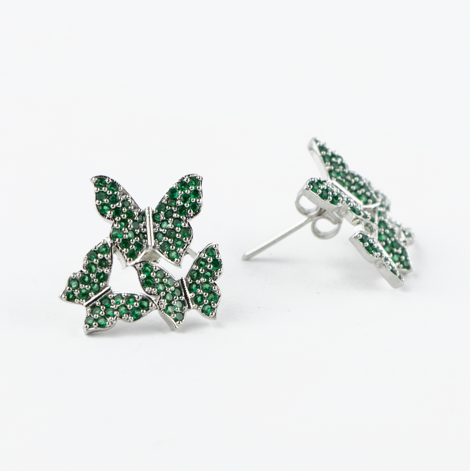 Butterfly Swarm Silver Studs