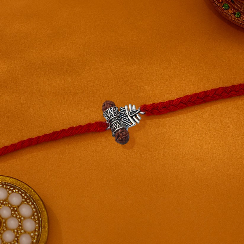 Mahakal Rudraksh Silver Rakhi